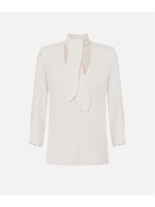 SHIRT WITH SASH ELISABETTA FRANCHI | CA08956E2DZ9 Milk